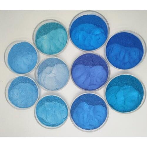 10 g x 10 colors Healthy Natural Blue Series Mineral Mica Powder For DIY Soap Dye Colorant Makeup Eyeshadow Skin Care