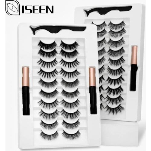 5/10 Pairs Magnetic Eyelashes Set Waterproof Lasting Magnet Eyeliner Natural Long 3D False Lashes Tweezer Makeup Extension