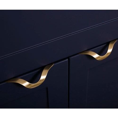 Invisible Brass Cabinet Handle and Knobs Wardrobe Handle Nordic Drawer Pull Knob European Furniture Hardware
