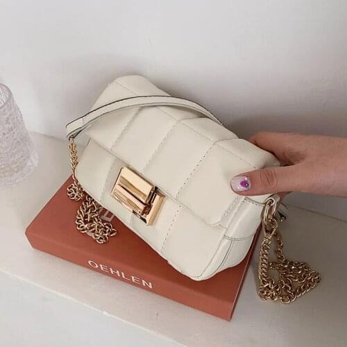 Embroidery thread PU Leather Crossbody Bag For Women 2021 Fashion Small Shoulder Bag Female Handbags And Purses Sac A Main Femme