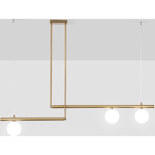 2020 New Minimalist Line Chandelier Postmodern Designer Restaurant Bar living room Glass ball LED Hanging Decorative fixtures