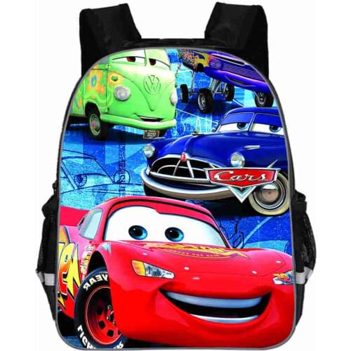 Disney car cartoon Backpack boys girls 11-16inch primary school 3-12 years old kindergarten cartoon Mochilas
