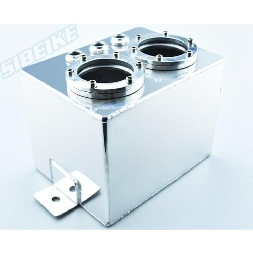 3L Universal Fuel Surge Tank Double-port Billet Aluminum Oil Catch Tank Fuel Pump High Flow