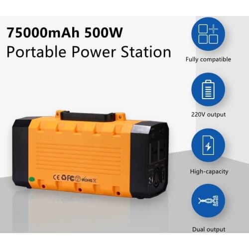 GKFLY 220V 75000mAh Portable Power Station Energy Storage Power Supply Pure Sine Wave Power Bank for Outdoor Camping Mobile TV
