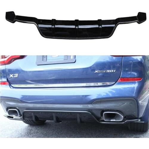 High Quality ABS BLACK REAR BUMPER TRUNK LIP SPOILER DIFFUSER COVER For BMW X3 X3M G01 2018 2019 2020 2021