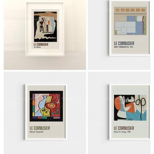 Le Corbusier exhibition poster, Bauhaus prints, architect gift, minimalist architecture, art exhibition poster