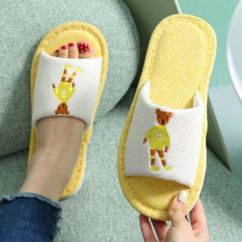 Women Indoor Slippers Cotton Flax Lovers Home Slides Soft Bottom 2021 Spring Summer Platform Shoes Woman House Slippers