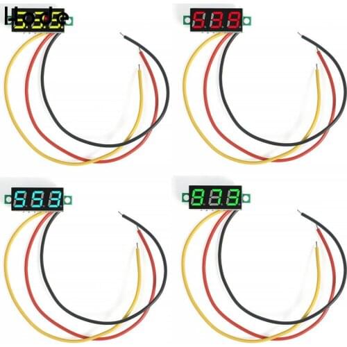 0.28 inch DC 0-100V 3.5-30V 3 Wire Mini Gauge Voltage Meter Voltmeter LED Display Digital Panel Voltmeter Detector Monitor Tools