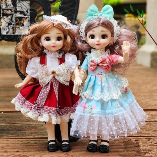1/6 BJD 32cm Doll 23 Joints Movable Fashion Princess Dress Up Doll Set 3D Eyes 8 Inch Girl Dress Up Toy The Best Christmas Gift