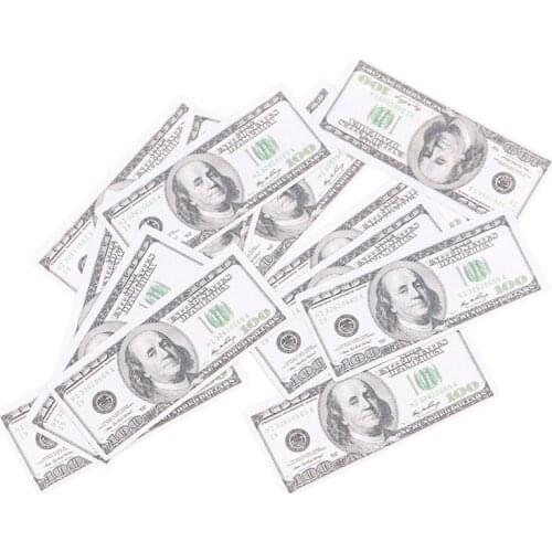 10 Set(150sheets) Mini Dollar Notes 1:12 Dollhouse Miniature Restaurant Mini Play Toys Decoration Doll House Accessories Craft
