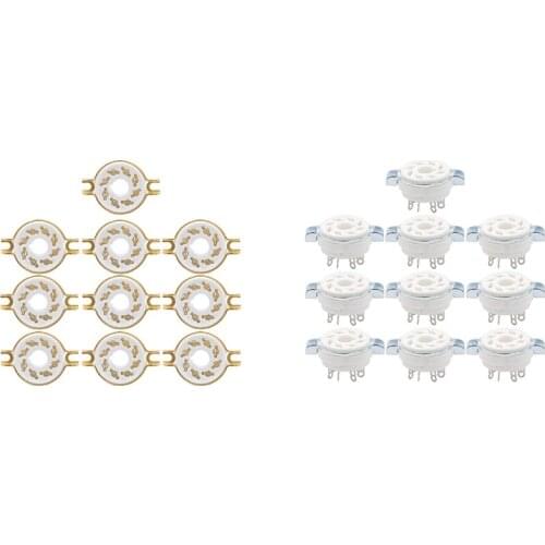 10PCS Chassis Mount 8 Pin K8A Octal Ceramic Tube Sockets for KT88 KT66 6SN7 5AR4 GZ34 5881 6V6 5U4G 6550 6J7 CNIM Hot