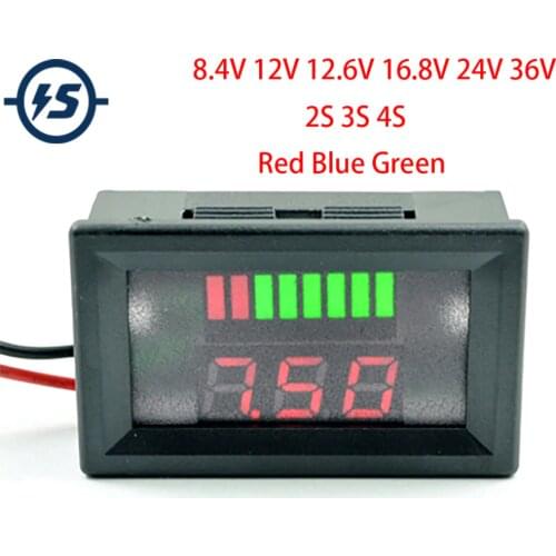 Battery Gauge Car Capacity Monitor Panel Status Indicator 12V 24V 36V LCD Digital Battery Tester for Universal Auto Car Vehicle