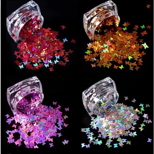 2Pcs Butterfly Sequins AB Gold Resin Filling Sequin Nail Art Sticker Decor Crafts Diy Uv Resin Epoxy Mold Filler Jewelry Making