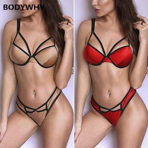 2020 Summer New Ladies Solid Color Bikini Stitching Hollow Swimsuit with Steel Plate Swimsuit Sexy Swimsuit