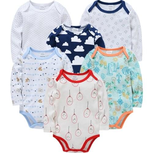 Roupas Bebe De Toddler Baby Boys Rompers Cute Cartoon Girls Jumpsuit One Piece 3 6PCS Long Sleeve Pijama Bebe Recien Nacido