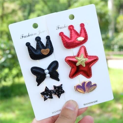 3Pcs/set Kids Cartoon Hair Accessories Crown Hair Clips Butterfly Hairpins Baby Shiny Headwear Cute Barrettes For Children Girls