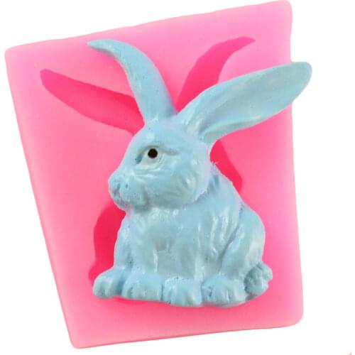3D Rabbit Easter Bunny Fondant Baking Silicone Mold Candy Chocolate Gumpaste Molds Cake Decorating Tools Resin Clay Moulds