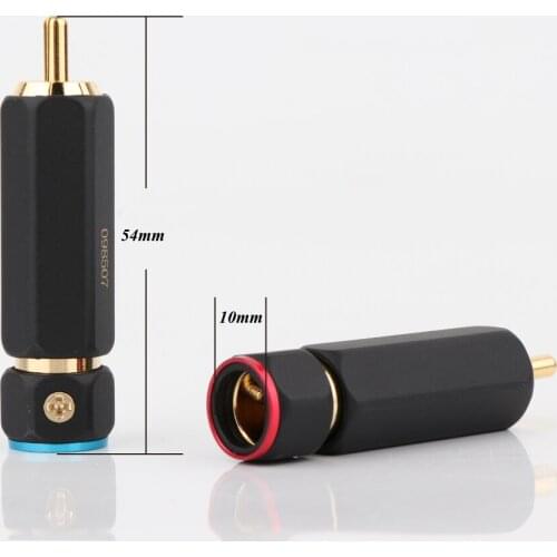 4 pcs hifi audio gold plated lock RCA plug adapter signal line plug hi-end RCA connector plug for diy RCA interconnect cable