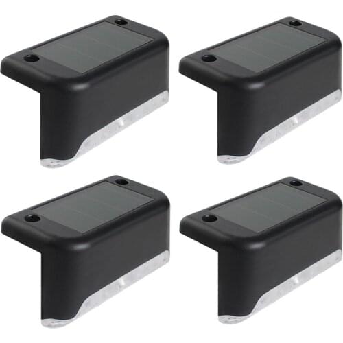 4PCS Solar Stair Lamp Landscape Courtyard Solar Light Wall Fence Lamps