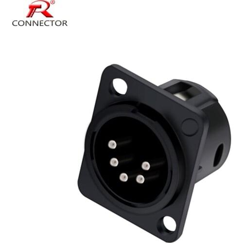 50PCS 5 PINS XLR Chassis Male Plug for Microphone/MIC/Audio/Video, XLR Chassis Connector Panel Mount, Zinc Alloy+Pure Copper