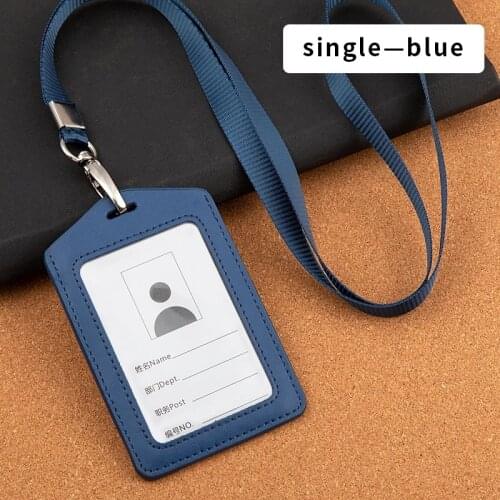 50PCS Luxury quality 610 PU Leather material double card sleeve ID Badge Case ClearBank Credit Card Badge Holder Accessories