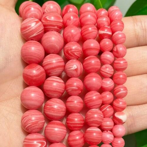 6 8 10mm Red Rhodochrosite Stones Natural Lace Agates Round Beads For Jewelry Making DIY Womens Bracelet Earrings 15''Inches