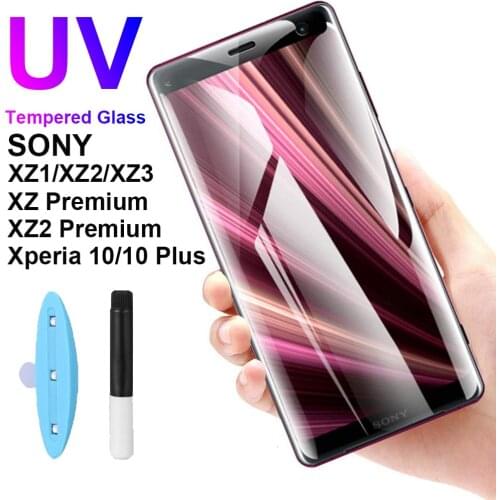 9D UV Nano Liquid Curved Full Glue Tempered Glass For SONY Xperia 10 PLUS X10 X10+ XZ1 XZ2 XZ3 XZ XZ2 Premium Screen Protector