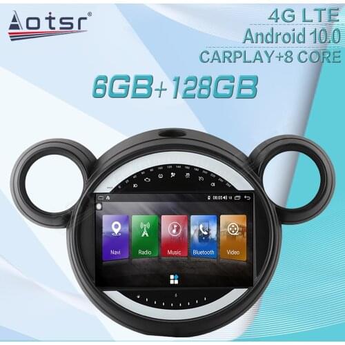 6+128G For BMW Mini R56 R60 Cooper 2007+ Android Car Radio Tape Recorder Multimedia Video Player Stereo Head Unit Navigation GPS