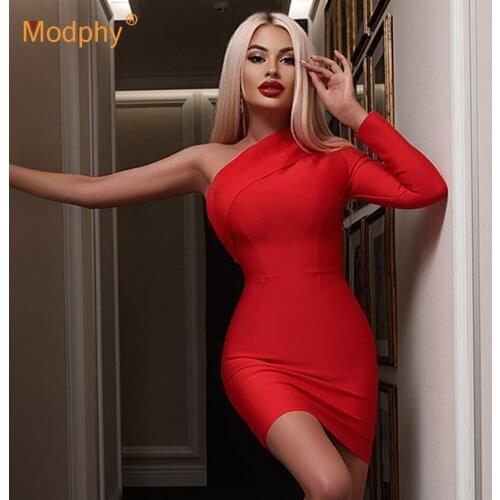 Bandage Dress 2021 Summer New Fashion Women Sexy Sleeveless One-Shoulder Ruffled Bodycon Club Evening Party Dresses Vestidos