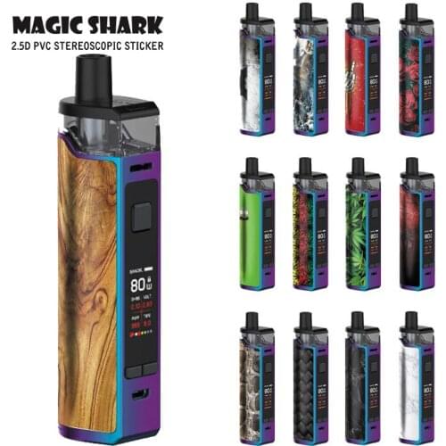 Magic Shark Wood Print Leaf Flash Man Skull Flower Sticker Film Cover Case for RPM80 Pro RPM 80 Pro