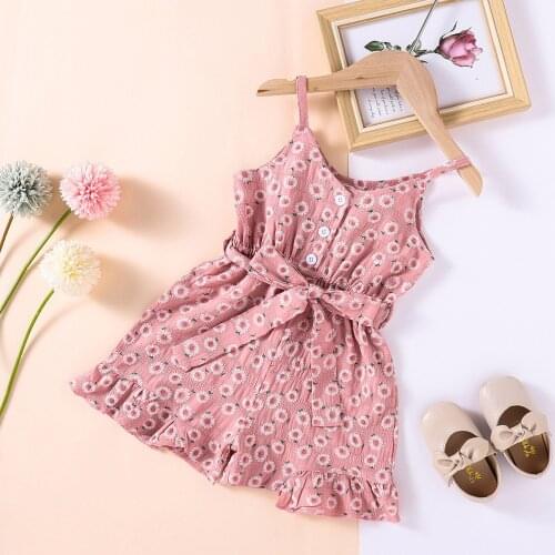 Baby Girls Summer Floral Romper Dress Clothing Newborn Baby Jumpsuit Lace Up Sleeveless Solid Color Romper Kids Girls