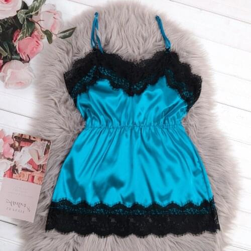 Women V-Neck Satin Sexy Stain Pajamas Bowknot Tops Pajamas