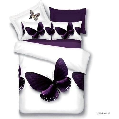 Home Textiles 3D Bedclothes "Butterfly" 4PCS Bedding Sets King Or Queen