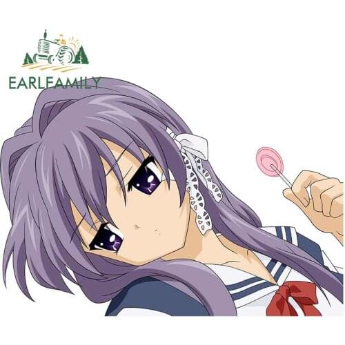 EARLFAMILY 13cm x 9.1cm For CLANNAD Fine Decal Vinyl Material Car Sticker 3D Custom Sunscreen Waterproof Bumper Decoration