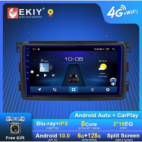 EKIY Android Car Radio For Mercedes Benz Smart fortwo 2006-2015 Navi GPS 1280*720 DSP Carplay Multimedia Player Auto Stereo DVD
