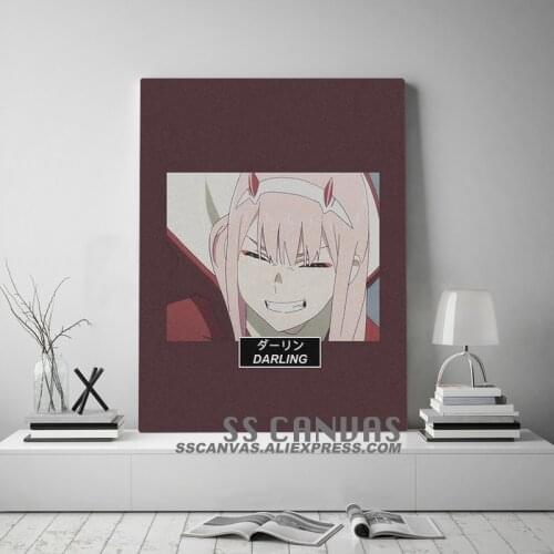 Zero Two 02 DARLING in the FRANXX Anime Canvas Painting Decor Wall Art Pictures Bedroom Study Home Room Decoration Prints Poster