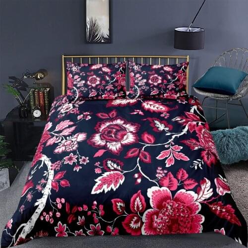 Fantasy Flower Bedding Set Red Pink Fashion 3d Duvet Cover Sets Comforter Bed Linen Twin Queen King Single Size Dropshipping Hot