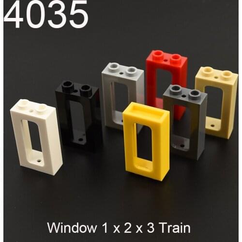 10PCS Building block 4035 Train Window 1 x 2 x 3 Flat Front accessories parts MOC DIY City Street View Education Build Toys