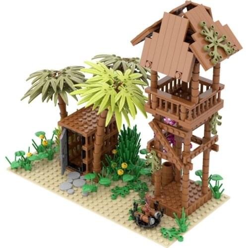 MOC Building Blocks Medieval Soldiers Watchtower of the Suburban Arrow Tower Kids Toys