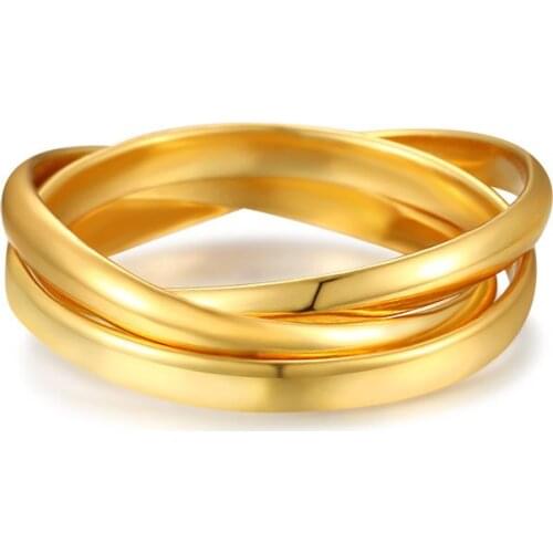 Korean S925 sterling silver double line open ring geometric minimalist three-ring ring female design sense ins net red ring