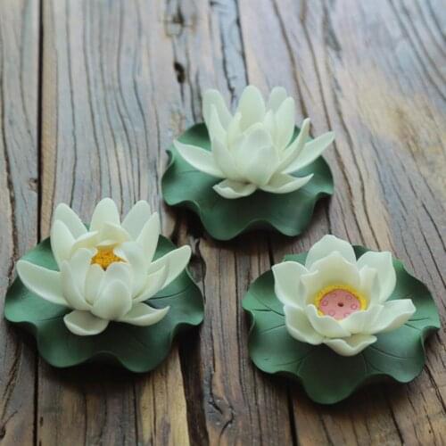 Lotus Flower Incense Burner Buddhism Buddha Holder Brass Mini Sandalwood Censer Incense Metal Craft Home Decoration