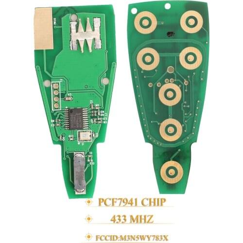 Kutery 2/3/4/5/6/7 Buttons Remote Car Key Circuit Board For Jeep Chrysler Dodge PCF7941 Chip M3N5WY783X 433Mhz