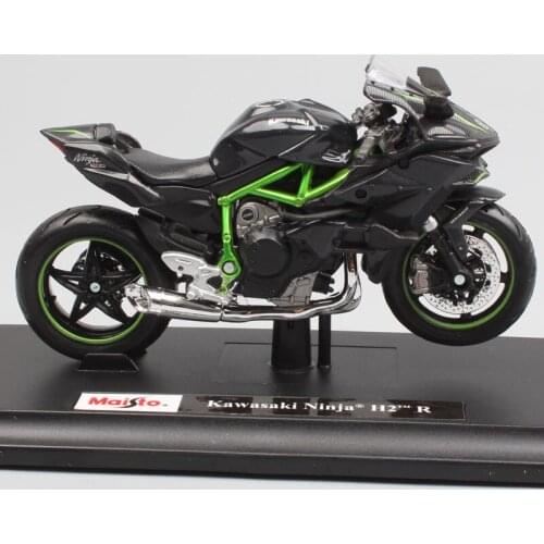 1:18 Scale mini maisto Kawasaki Ninja H2 H2R diecast street Supersport bike trail racing motorcycle modeling toy for kids boys