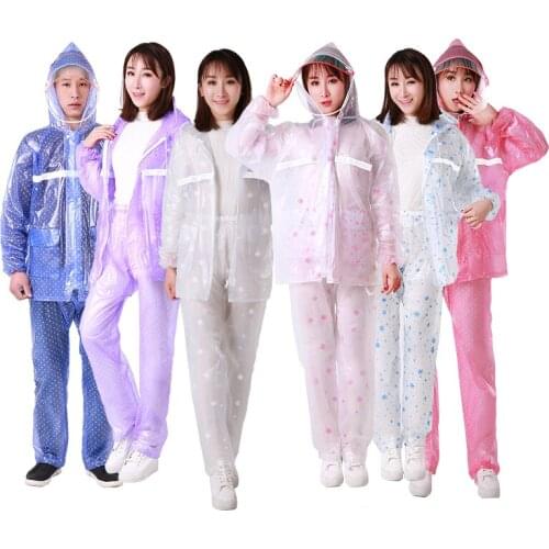 Fashion Transparent Raincoat Ladies European Poncho Waterproof Hooded Long Capa De Chuva Das Mulheres Rain Gear DD60YY