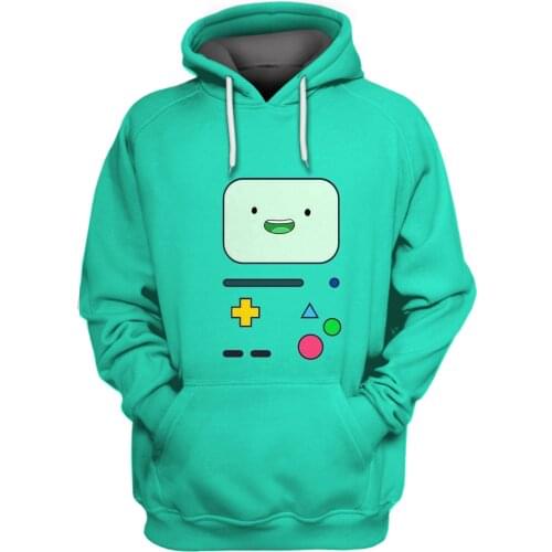 SONSPEE 3D Fun Anime Adventure Time Hoodie Fall/Winter Mens Casual Long Sleeve Sweater Mens Womens Personality Trend Sweater
