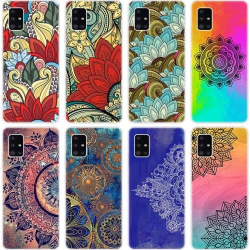 Mandala Chakra Yoga Soft Case for Samsung Galaxy A12 A02 A03S A21S A22 A32 A52 A72 A82 Quantum S21 Plus FE Ultra M32 M12 Cover