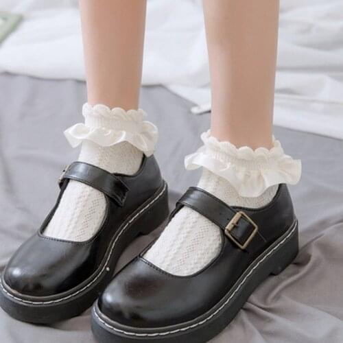 New Cute Socks Ruffle Socks Lolita Short Socks Cosplay Costumes Accessories Nylon Lace Socks Anime Cartoon Sweet Girls Hosiery