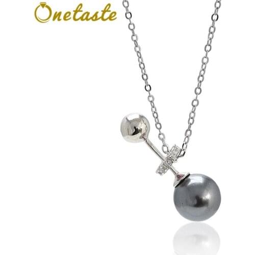 ONE TASTE 925 Silver Black Shell Pearl Choker Necklaces For Women Fashion Kpop DIY Jewelry Necklace Setting 2021 New Trend Girls