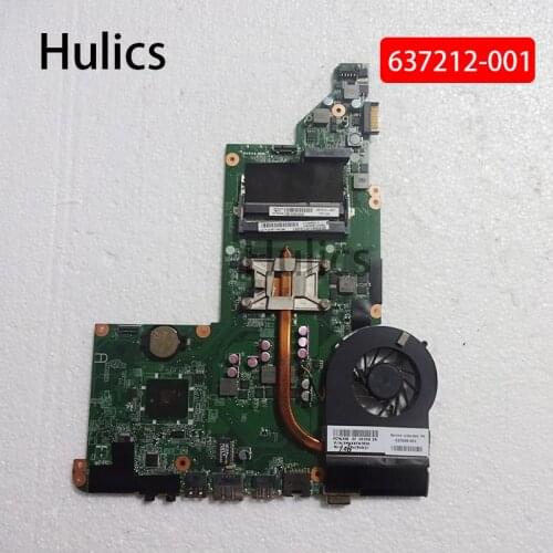 Hulics Original 637212-001 fit for HP DV6 DV6-3000 motherboard I3-370M CPU DALX6HMB6C0 with heatsink and Fan