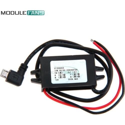 Micro USB DC 12V to 5V 3A Converter Step Down Power Supply Module DC/DC Step Down Waterproof Module Board